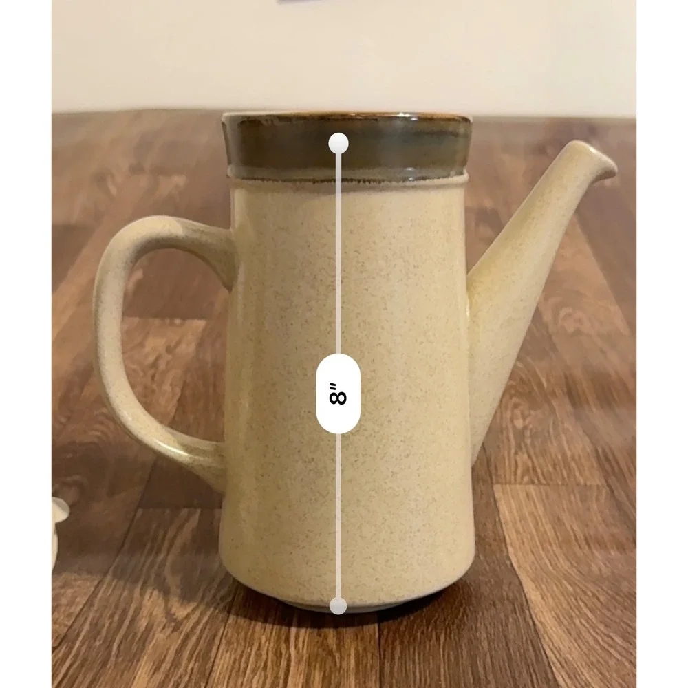 Vintage SR Japan Speckled Stoneware Coffee Pot Teapot MCM‎ Hand Decorated 8in